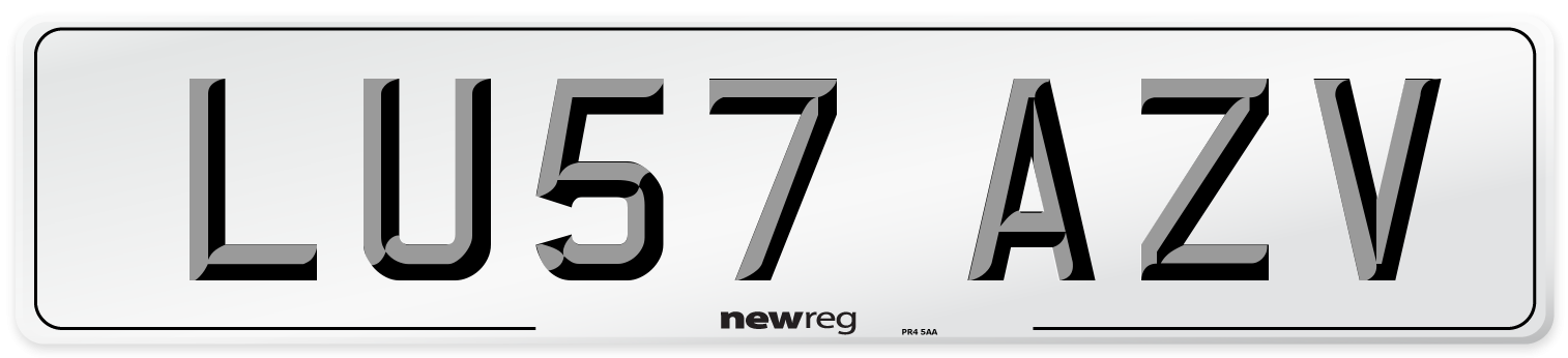 LU57 AZV Number Plate from New Reg